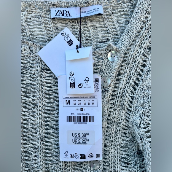 NWT ZARA Asymmetrical Open Knit Sweater - Picture 5 of 5